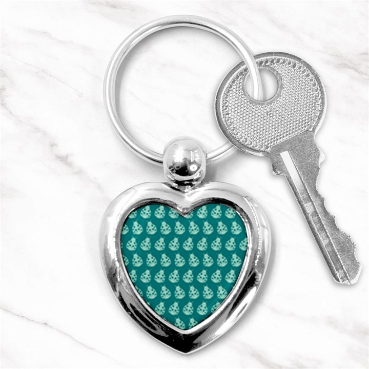 Ladybug Vector Geometric Tile Pattern Key Chains (Heart) 