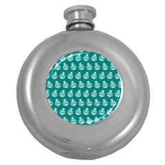 Ladybug Vector Geometric Tile Pattern Round Hip Flask (5 Oz)