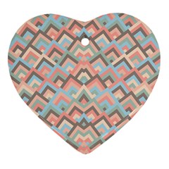 Trendy Chic Modern Chevron Pattern Ornament (heart)  by GardenOfOphir