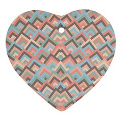 Trendy Chic Modern Chevron Pattern Heart Ornament (2 Sides) by GardenOfOphir