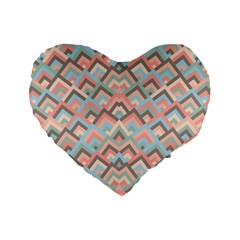 Trendy Chic Modern Chevron Pattern Standard 16  Premium Heart Shape Cushions by GardenOfOphir