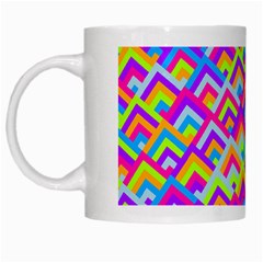 Colorful Trendy Chic Modern Chevron Pattern White Mugs by GardenOfOphir