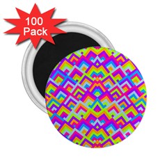 Colorful Trendy Chic Modern Chevron Pattern 2 25  Magnets (100 Pack)  by GardenOfOphir