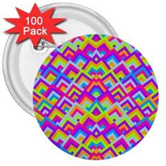 Colorful Trendy Chic Modern Chevron Pattern 3  Buttons (100 Pack)  by GardenOfOphir