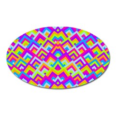 Colorful Trendy Chic Modern Chevron Pattern Oval Magnet