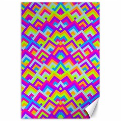 Colorful Trendy Chic Modern Chevron Pattern Canvas 24  X 36  by GardenOfOphir