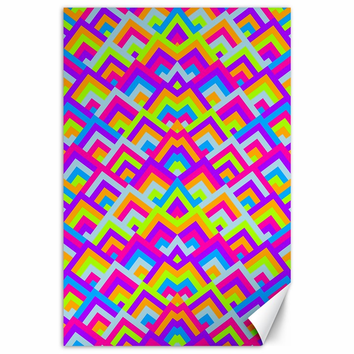 Colorful Trendy Chic Modern Chevron Pattern Canvas 24  x 36 