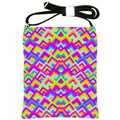 Colorful Trendy Chic Modern Chevron Pattern Shoulder Sling Bags by GardenOfOphir