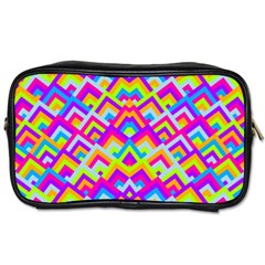 Colorful Trendy Chic Modern Chevron Pattern Toiletries Bags