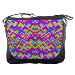 Colorful Trendy Chic Modern Chevron Pattern Messenger Bags by GardenOfOphir