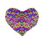 Colorful Trendy Chic Modern Chevron Pattern Standard 16  Premium Heart Shape Cushions Front