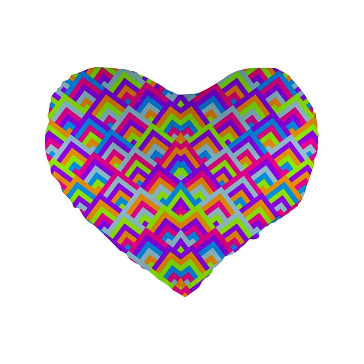 Colorful Trendy Chic Modern Chevron Pattern Standard 16  Premium Heart Shape Cushions