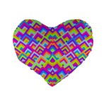 Colorful Trendy Chic Modern Chevron Pattern Standard 16  Premium Heart Shape Cushions Back