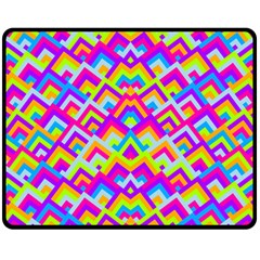 Colorful Trendy Chic Modern Chevron Pattern Double Sided Fleece Blanket (medium)  by GardenOfOphir