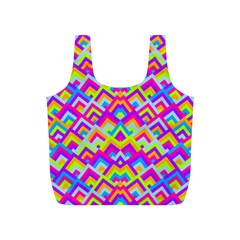 Colorful Trendy Chic Modern Chevron Pattern Full Print Recycle Bags (s)  by GardenOfOphir