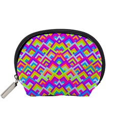 Colorful Trendy Chic Modern Chevron Pattern Accessory Pouches (small) 