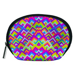 Colorful Trendy Chic Modern Chevron Pattern Accessory Pouches (medium)  by GardenOfOphir