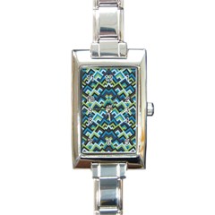 Trendy Chic Modern Chevron Pattern Rectangle Italian Charm Watches by GardenOfOphir