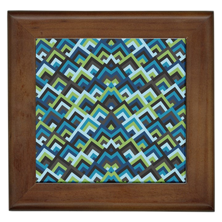 Trendy Chic Modern Chevron Pattern Framed Tiles