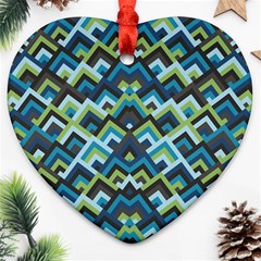 Trendy Chic Modern Chevron Pattern Ornament (Heart) 