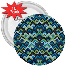 Trendy Chic Modern Chevron Pattern 3  Buttons (10 Pack) 