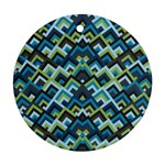 Trendy Chic Modern Chevron Pattern Round Ornament (Two Sides)  Front