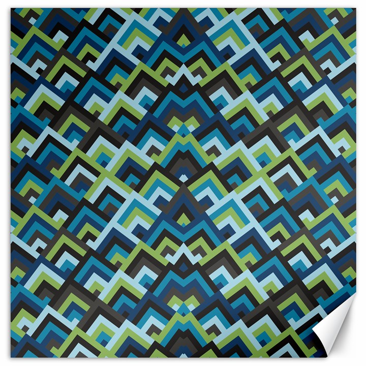 Trendy Chic Modern Chevron Pattern Canvas 12  x 12  