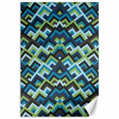 Trendy Chic Modern Chevron Pattern Canvas 12  X 18   by GardenOfOphir