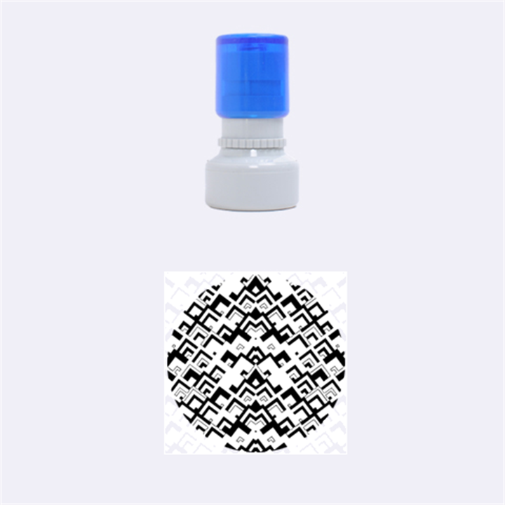 Trendy Chic Modern Chevron Pattern Rubber Round Stamps (Small)