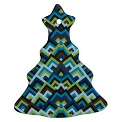 Trendy Chic Modern Chevron Pattern Ornament (christmas Tree)