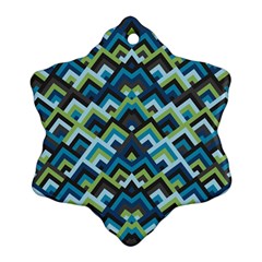 Trendy Chic Modern Chevron Pattern Snowflake Ornament (2-side) by GardenOfOphir