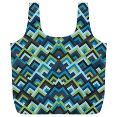 Trendy Chic Modern Chevron Pattern Full Print Recycle Bags (L) 