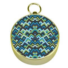 Trendy Chic Modern Chevron Pattern Gold Compasses