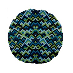 Trendy Chic Modern Chevron Pattern Standard 15  Premium Flano Round Cushions by GardenOfOphir