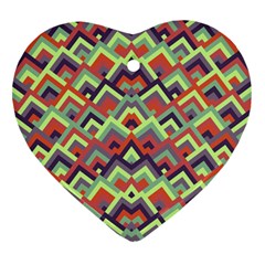 Trendy Chic Modern Chevron Pattern Ornament (heart) 