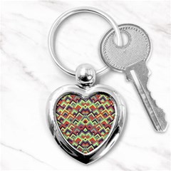 Trendy Chic Modern Chevron Pattern Key Chains (heart) 