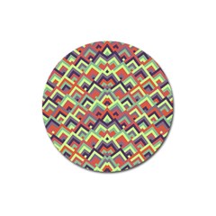 Trendy Chic Modern Chevron Pattern Magnet 3  (round) by GardenOfOphir