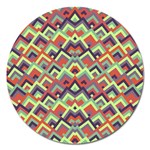 Trendy Chic Modern Chevron Pattern Magnet 5  (Round) Front