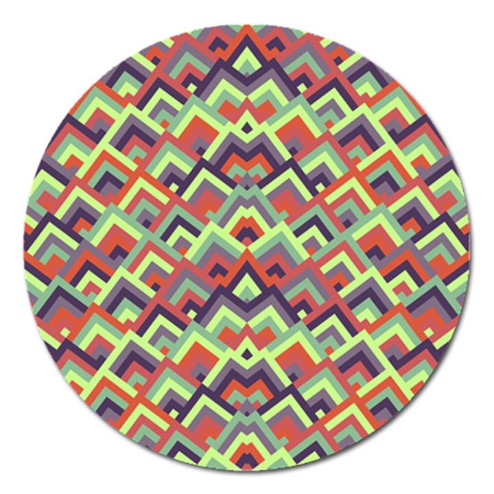 Trendy Chic Modern Chevron Pattern Magnet 5  (Round)