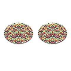 Trendy Chic Modern Chevron Pattern Cufflinks (oval)