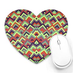 Trendy Chic Modern Chevron Pattern Heart Mousepads by GardenOfOphir