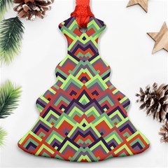 Trendy Chic Modern Chevron Pattern Christmas Tree Ornament (2 Sides)