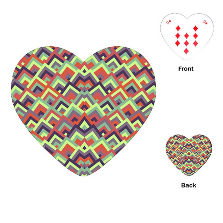 Trendy Chic Modern Chevron Pattern Playing Cards (Heart) 