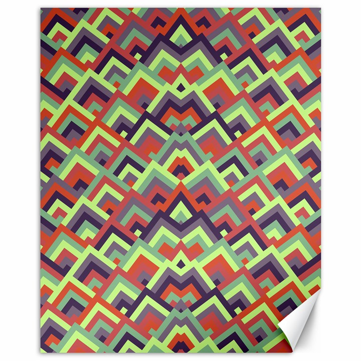 Trendy Chic Modern Chevron Pattern Canvas 11  x 14  