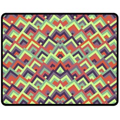 Trendy Chic Modern Chevron Pattern Double Sided Fleece Blanket (medium)  by GardenOfOphir