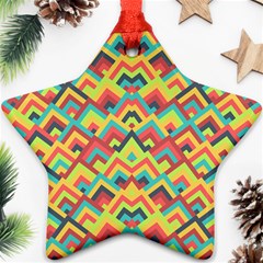 Trendy Chic Modern Chevron Pattern Ornament (star) 