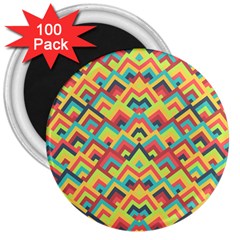 Trendy Chic Modern Chevron Pattern 3  Magnets (100 Pack)