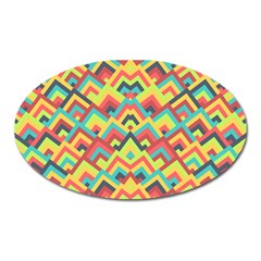 Trendy Chic Modern Chevron Pattern Oval Magnet by GardenOfOphir