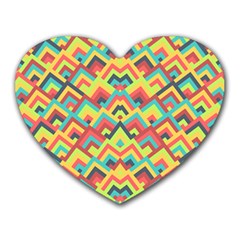 Trendy Chic Modern Chevron Pattern Heart Mousepads by GardenOfOphir