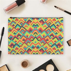 Trendy Chic Modern Chevron Pattern Cosmetic Bag (large)  by GardenOfOphir